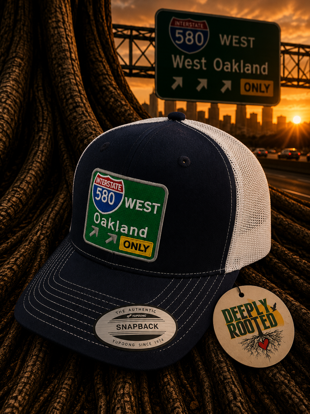 580 West Trucker Hat – Navy/White (Trim Brim)